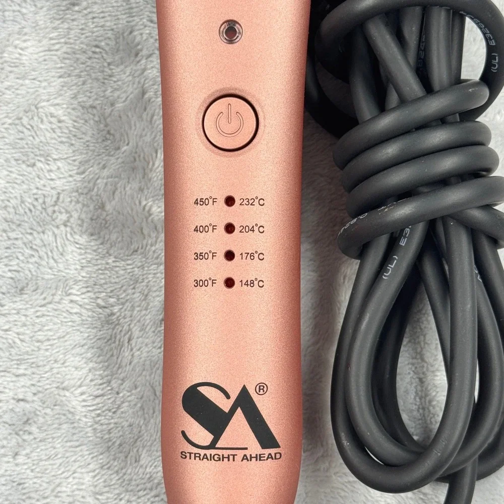 STRAIGHT AHEAD Pro Glider 1.0 Thermal Hair Straightening Comb Rose Gold Tested